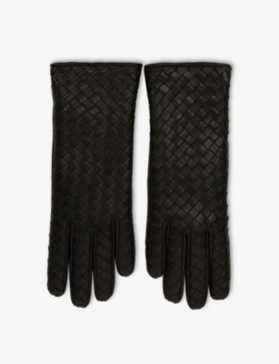 Intrecciato woven-pattern leather gloves Selfridges & Co Women Accessories Gloves 