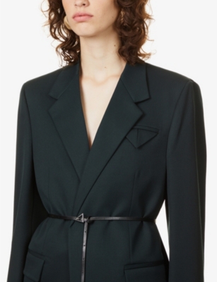 BOTTEGA VENETA Notched-lapel padded-shoulder wool-blend blazer