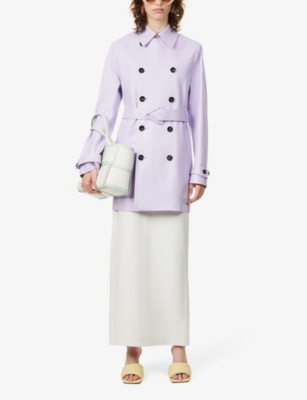 BOTTEGA VENETA Logo-buckle belted leather coat