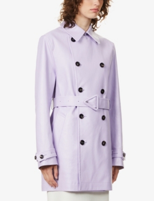 BOTTEGA VENETA Logo-buckle belted leather coat