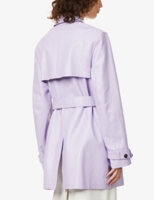 BOTTEGA VENETA Logo-buckle belted leather coat