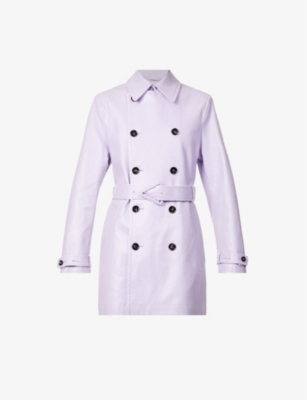 BOTTEGA VENETA Logo-buckle belted leather coat