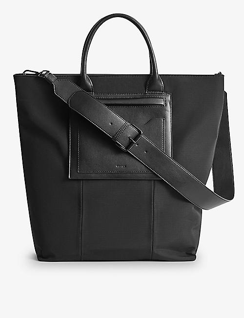 REISS: Bellingham adjustable-strap woven tote bag