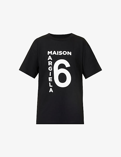 MM6 MAISON MARGIELA: Logo-[rint cotton T-shirt