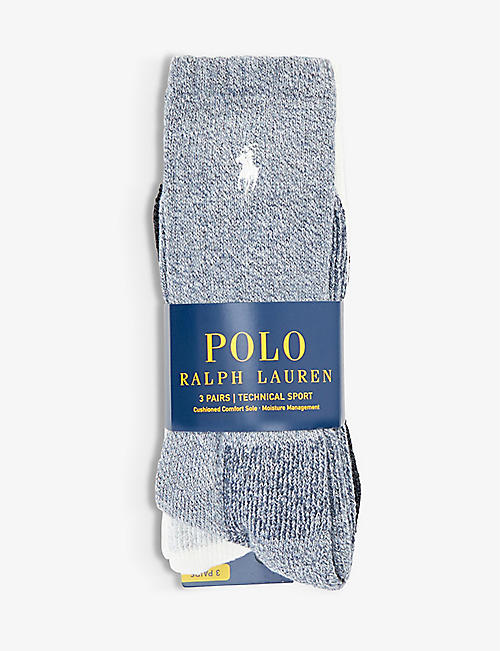 POLO RALPH LAUREN: Pack of three woven socks