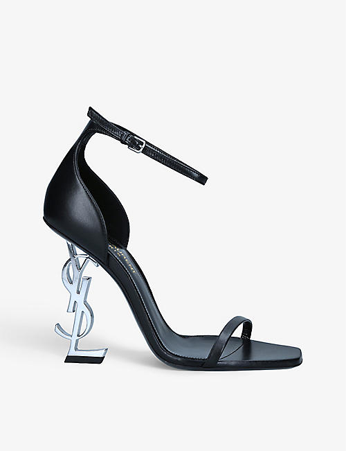 SAINT LAURENT: Opyum 110 studded leather heeled sandals
