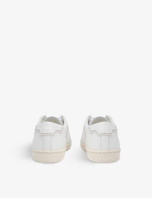 SAINT LAURENT Sign studded-logo leather low-top trainers