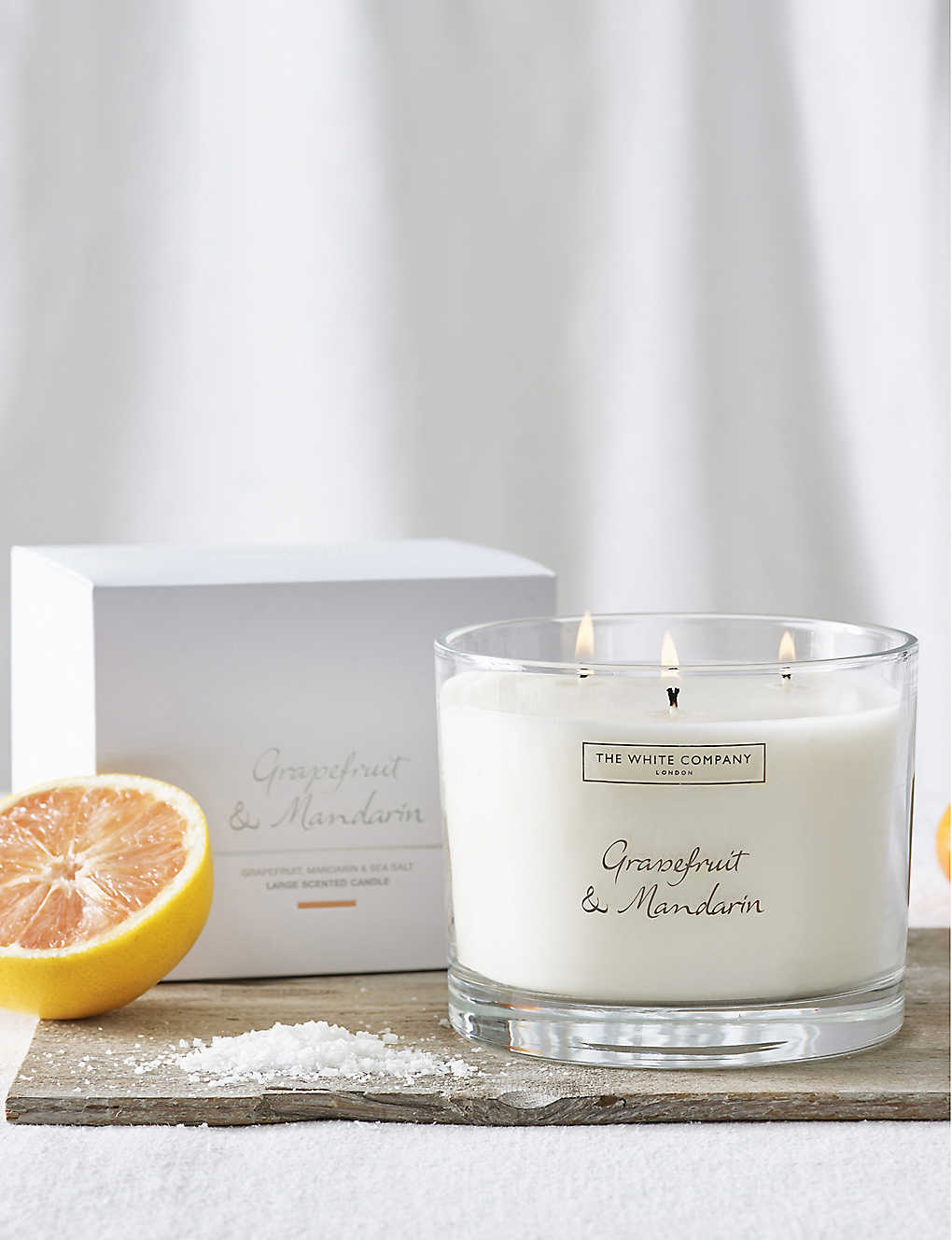 The White Company None/clear Grapefruit & Mandarin Large Scented Candle 770g