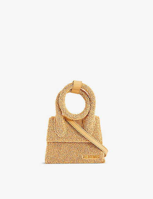 JACQUEMUS: Le Chiquito Noeud medium woven top handle bag