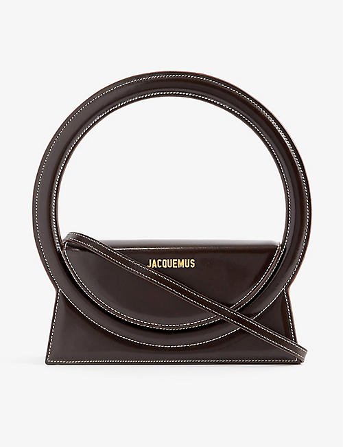 JACQUEMUS: Le Sac Rond leather top handle bag