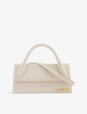 JACQUEMUS: Le Chiquito Long linen-blend top-handle bag