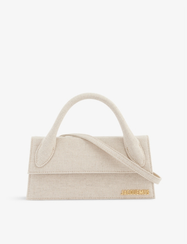 Le Chiquito Long linen-blend top-handle bag