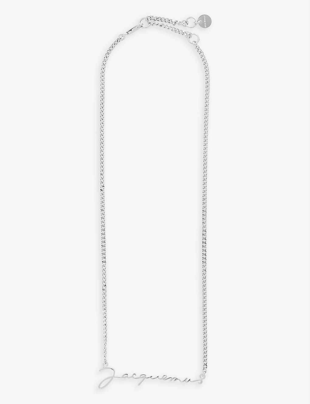 Jacquemus Kids' Le Necklace Signature Brass Necklace In Silver