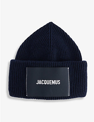 JACQUEMUS: Le Bonnet branded wool-blend hat