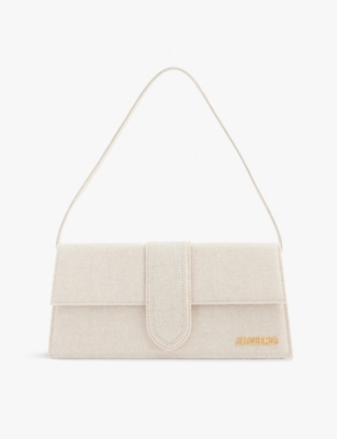 Jacquemus Le Bambino Long Canvas Top-handle Bag In Light Greige