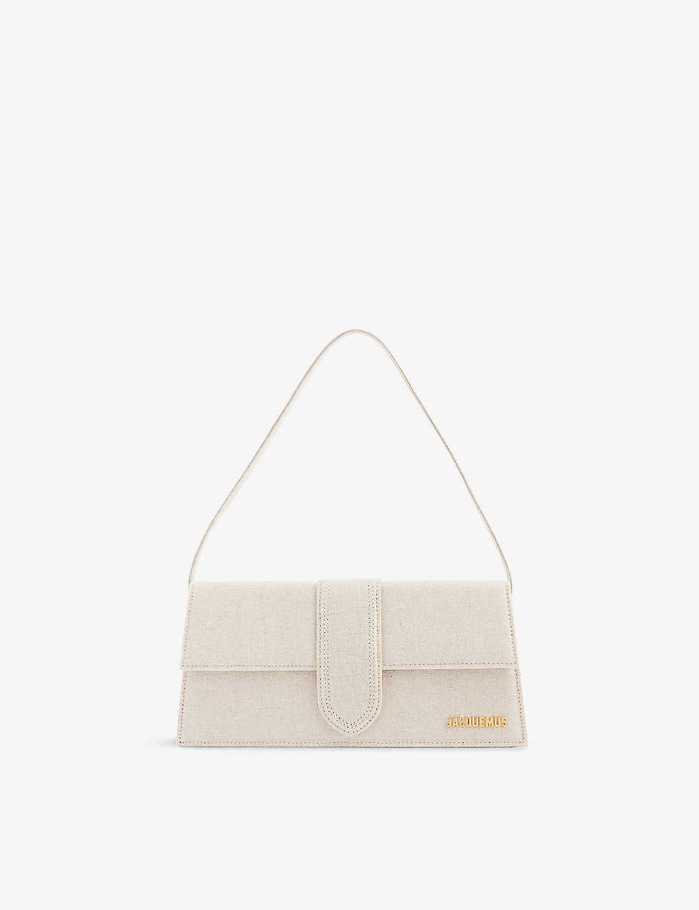 Jacquemus Le Bambino Long Canvas Top-handle Bag In Light Greige