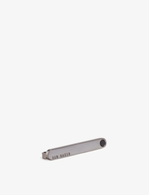 TED BAKER ILLUM MALACHITE-DETAIL METAL TIE BAR 