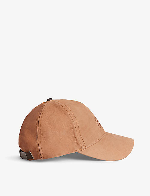 TED BAKER: Parsan logo-embroidered leather cap