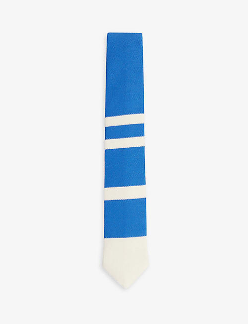 TED BAKER: Duckabu stripe-detail cotton-jersey tie