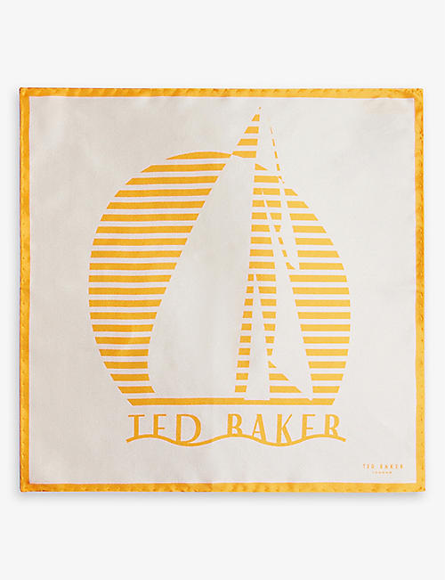 TED BAKER: Sunsail graphic-print silk pocket square