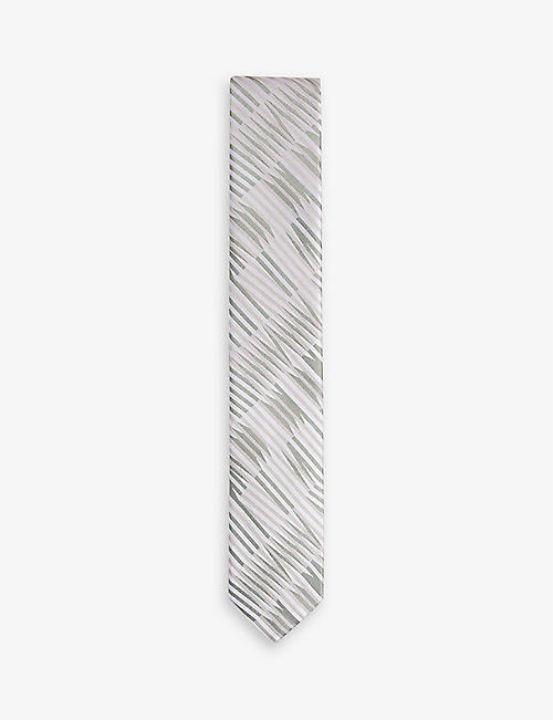 TED BAKER: Wavie graphic-pattern silk tie