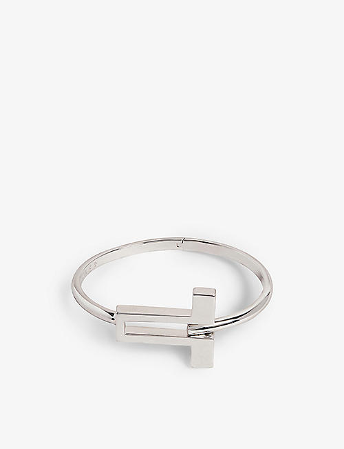 TED BAKER: T signature silver-tone plated brass bangle