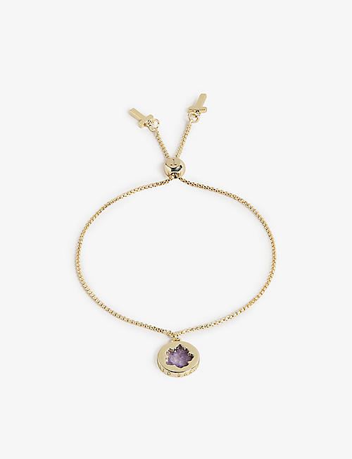 TED BAKER: TBJ3062 Persell magnolia-pendant gold-tone plated brass bracelet