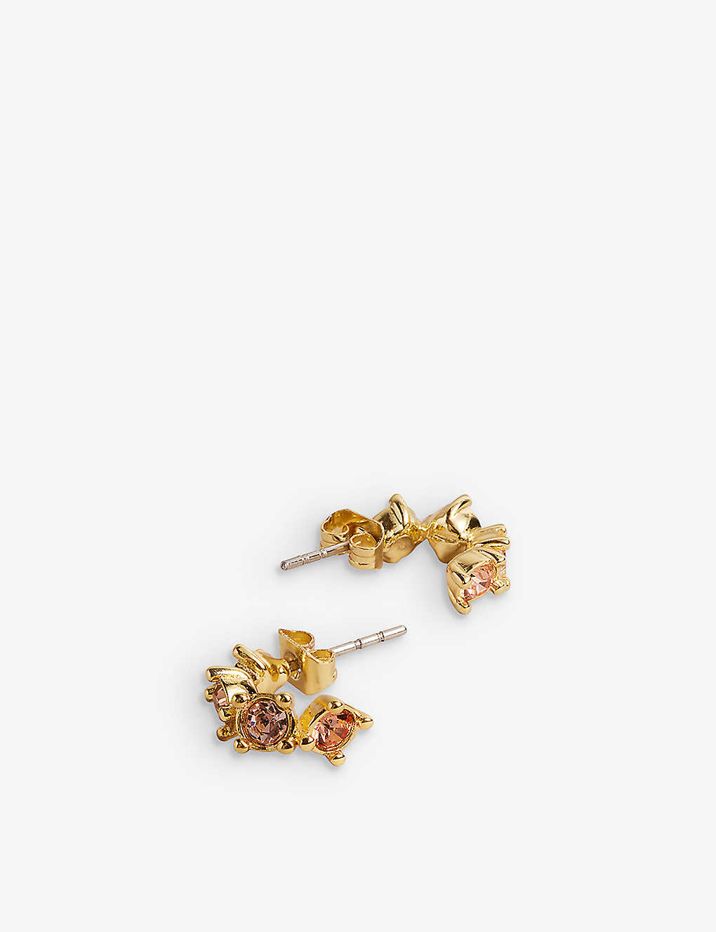 Ted Baker Womens Sh-pl-gold Tbj3056 Cresita Rose-gold Tone Crystal-embellished Brass Hoop Earrings