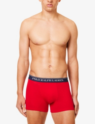POLO RALPH LAUREN: Pack of five branded-waistband stretch-cotton trunks