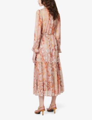 ZIMMERMANN Floral-print ruffle-detailed woven midi dress