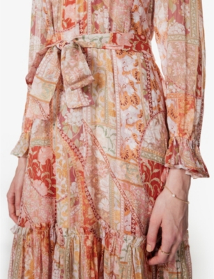 ZIMMERMANN Floral-print ruffle-detailed woven midi dress