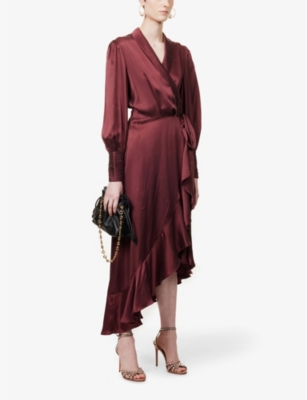 ZIMMERMANN Plunge-neck wrap-over silk midi dress