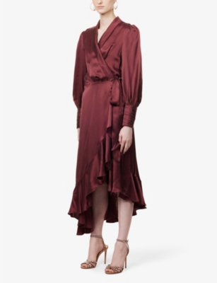 ZIMMERMANN Plunge-neck wrap-over silk midi dress