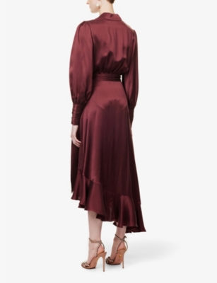 ZIMMERMANN Plunge-neck wrap-over silk midi dress