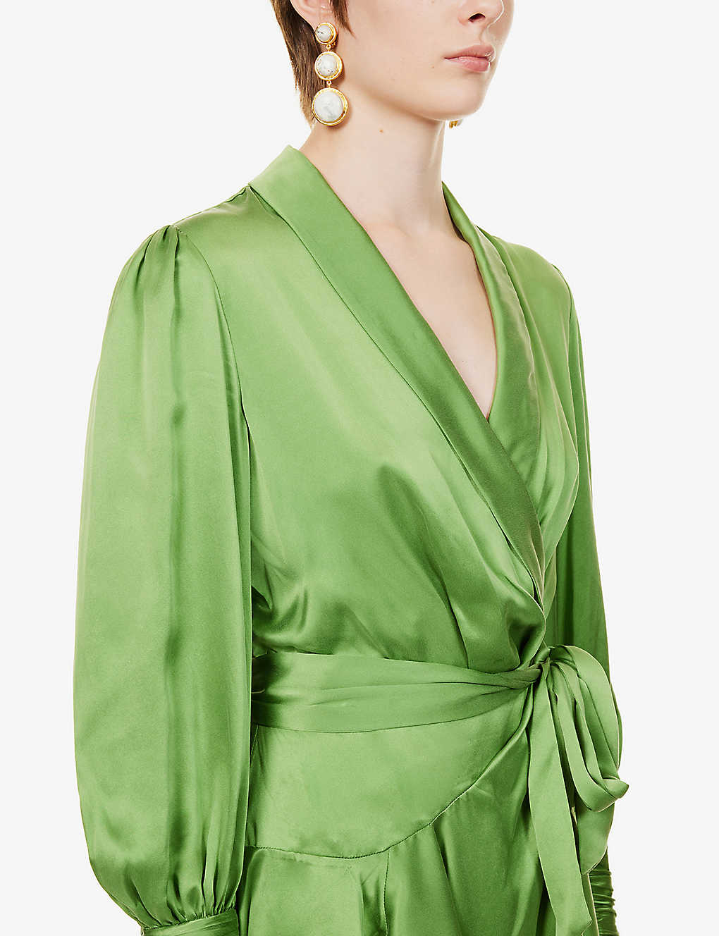 ZIMMERMANN Plunge-neck wrap-over silk mini dress