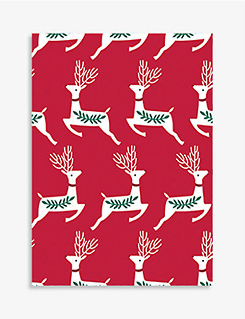 CHRISTMAS: Reindeer-print recycled-paper wrapping paper