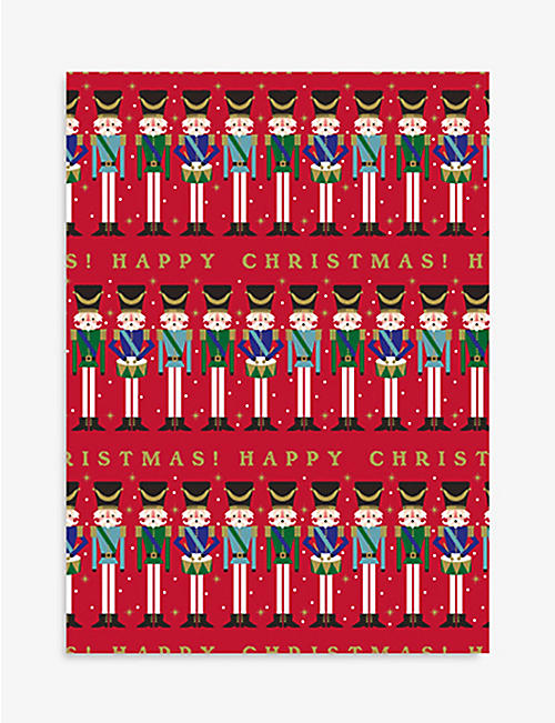 CHRISTMAS: Happy Christmas soldier-print recycled-paper wrapping paper