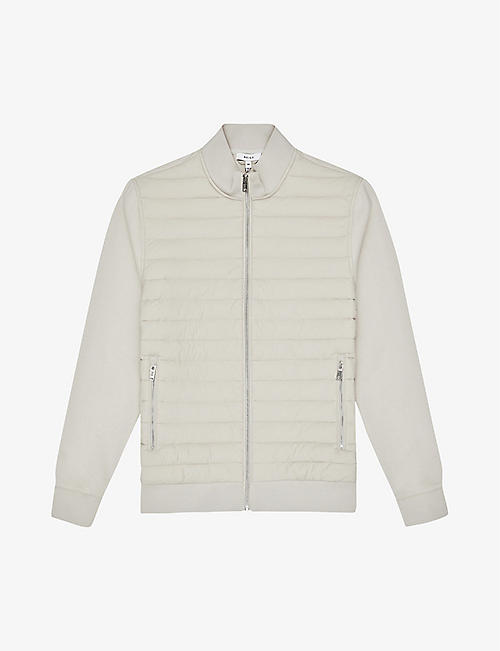REISS: Flintoff quilted cotton-blend jacket