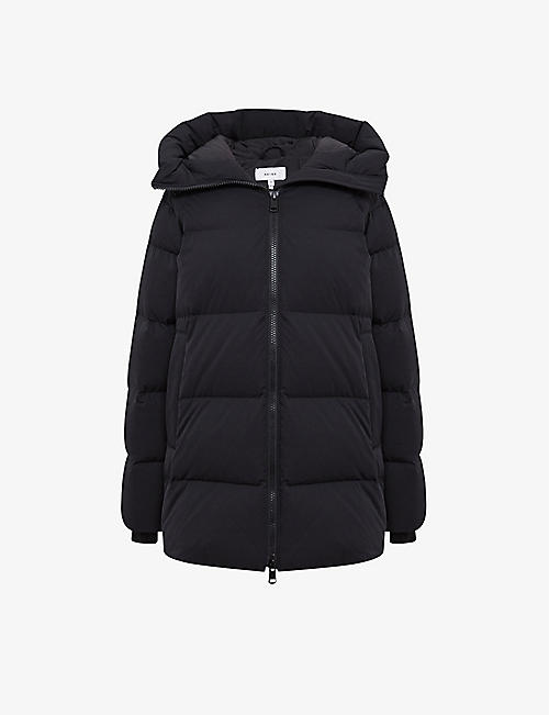REISS: Rae quilted padded stretch-shell and recycled-down hooded jacket