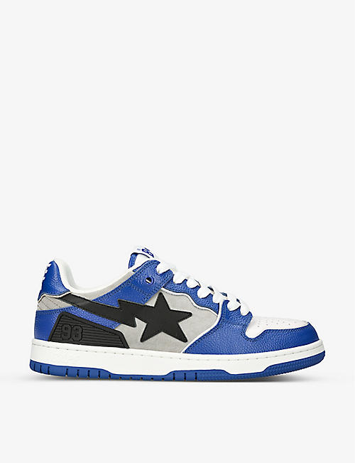 A BATHING APE: BAPE SK8 STA #1 M2 leather and suede low-top trainers