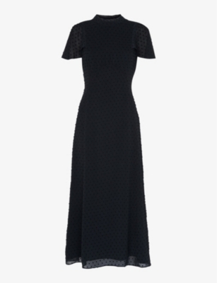 WHISTLES Elouise textured crepe dress