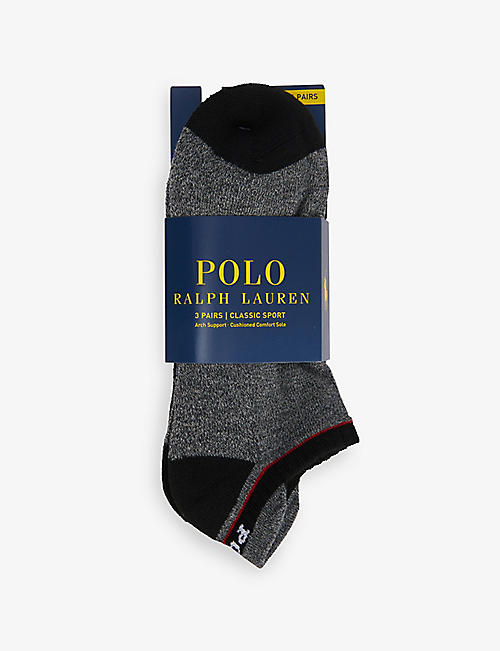 POLO RALPH LAUREN: Ribbed stretch-woven socks pack of three