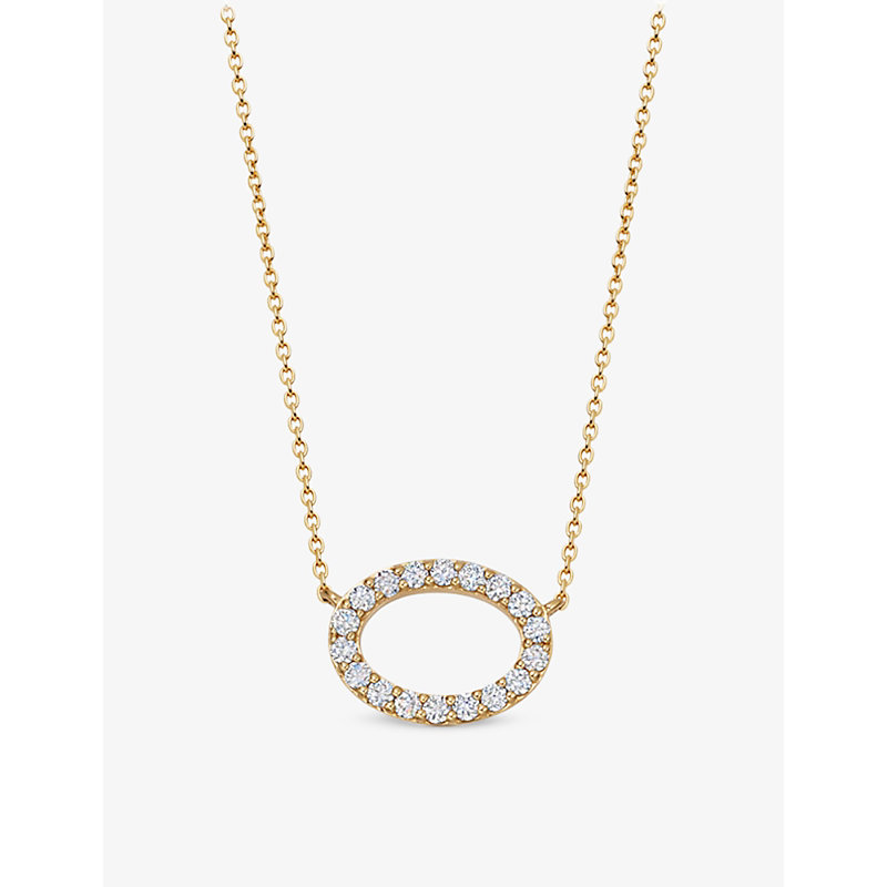 ASTLEY CLARKE HALO 14CT RECYCLED YELLOW-GOLD AND 0.26CT BRILLIANT-CUT DIAMOND PENDANT NECKLACE