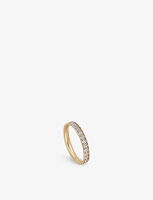 ASTLEY CLARKE: Polaris 18ct yellow gold-plated vermeil sterling-silver and white sapphire eternity ring