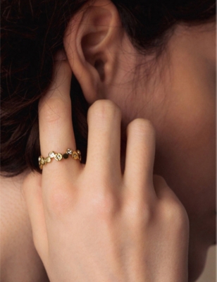 ASTLEY CLARKE: Polaris North Star 18ct Yellow Gold Vermeil And White Sapphire Ring