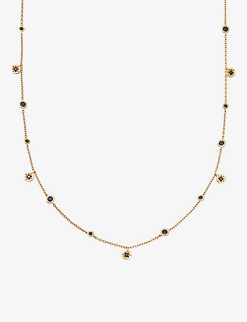 ASTLEY CLARKE: Polaris North Star 18ct yellow gold-plated vermeil sterling-silver and black spinel necklace