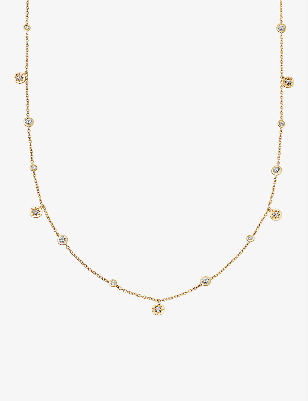Astley Clarke Polaris North Star 18ct Yellow Gold-plated Vermeil Sterling-silver And White Sapphire Necklace In Yellow Gold Vermeil