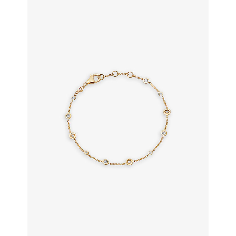 Astley Clarke Polaris North Star 18ct Yellow Gold-plated Vermeil Sterling-silver And White Sapphire Bracelet In Yellow Gold Vermeil