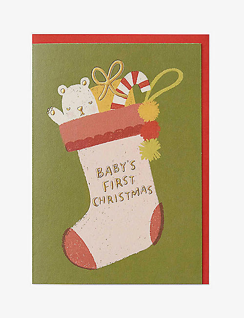 RASPBERRY BLOSSOM: Baby's First Christmas card