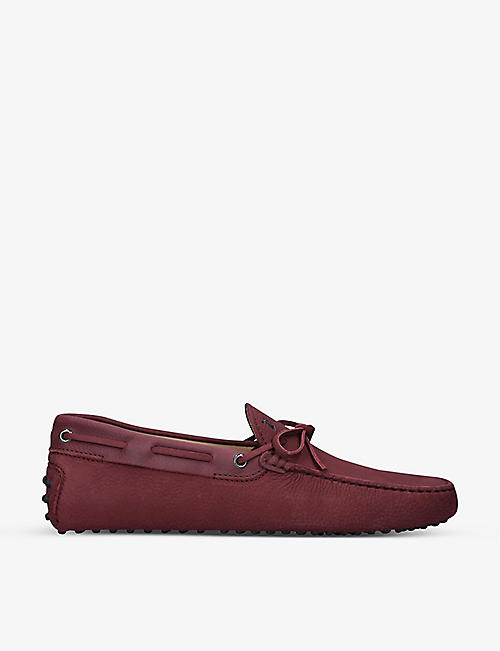 TODS: Gommino front-tie suede driving shoes